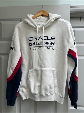 Hollister White Oracle Red Bull Racing Hoodie with Navy & Red Accents